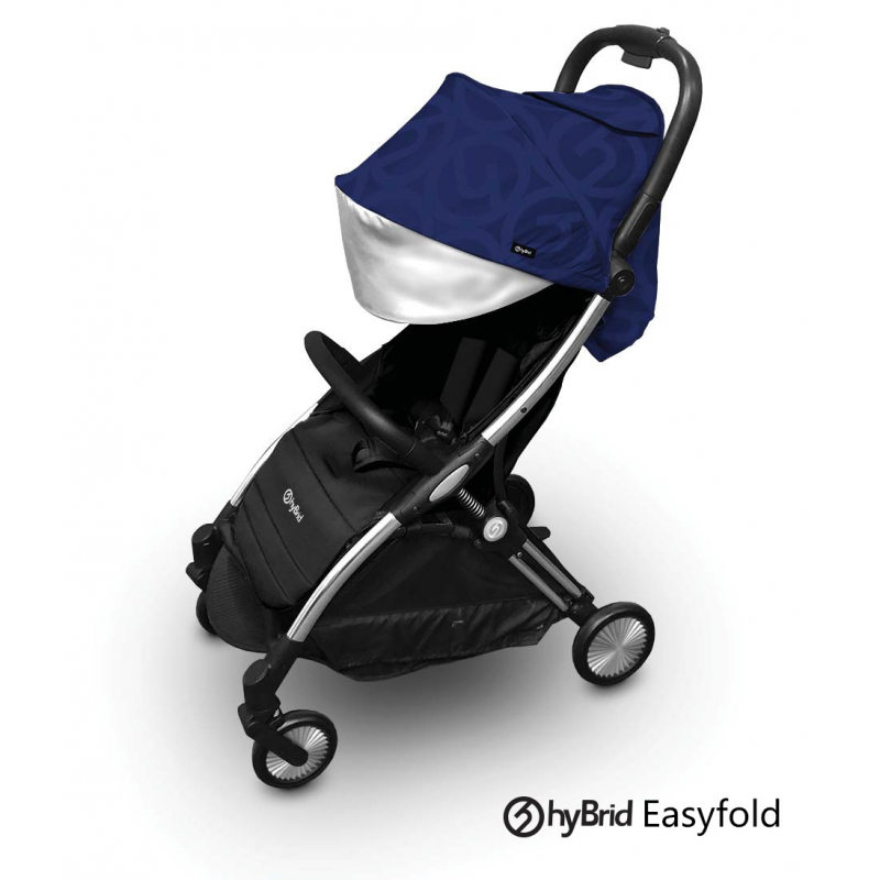 Hybrid Ezyfold stroller Chrome Silver/ Navy 2020